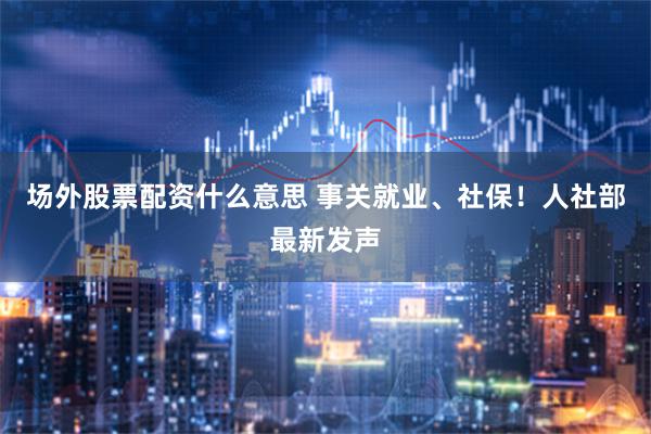 场外股票配资什么意思 事关就业、社保！人社部最新发声