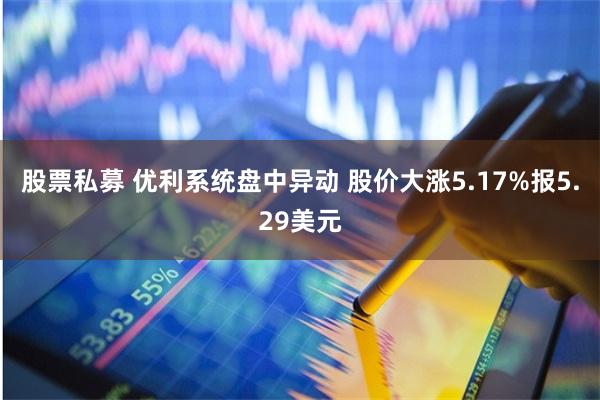 股票私募 优利系统盘中异动 股价大涨5.17%报5.29美元