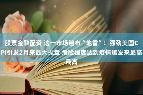 股票金融配资 这一市场遍布“地雷”！强劲美国CPI引发2月来最大抛盘 危险程度达到疫情爆发来最高